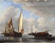 Willem van de Velde the Younger - A Yacht and Other Vessels in a Calm